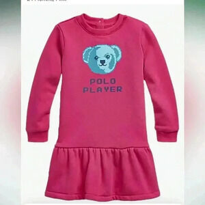 NWT Polo Ralph Lauren Baby Girls Bear Fleece Dress & Bloomer Set
9 Months, Pink